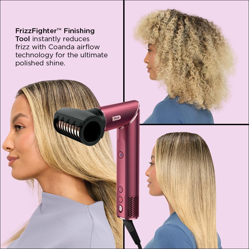Shark FlexStyle Air Styling & Drying System, Powerful Hair Dryer Brush & Multi-Styler, Black Cherry, HD457CR