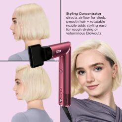 Shark FlexStyle Air Styling & Drying System, Powerful Hair Dryer Brush & Multi-Styler, Black Cherry, HD457CR