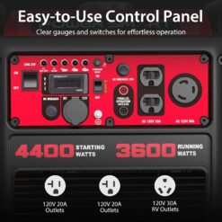PowerSmart 4400-Watt Portable Inverter Generator, PowerSmart Gas Powered, CO-Sensor, Lightweight & Quiet