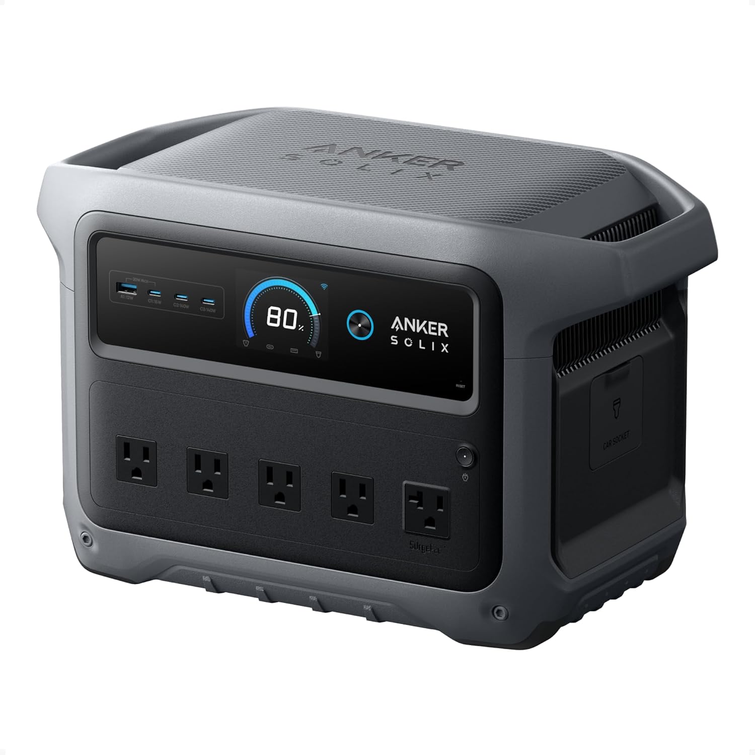 Anker SOLIX C1000 Gen 2 Portable Power Station, 2,000W (Peak 3,000W) Solar Generator