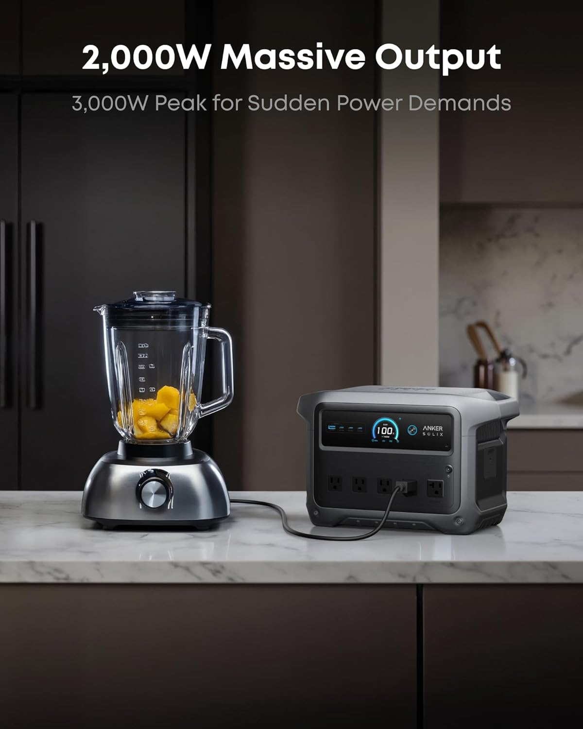 Anker SOLIX C1000 Gen 2 Portable Power Station, 2,000W (Peak 3,000W) Solar Generator