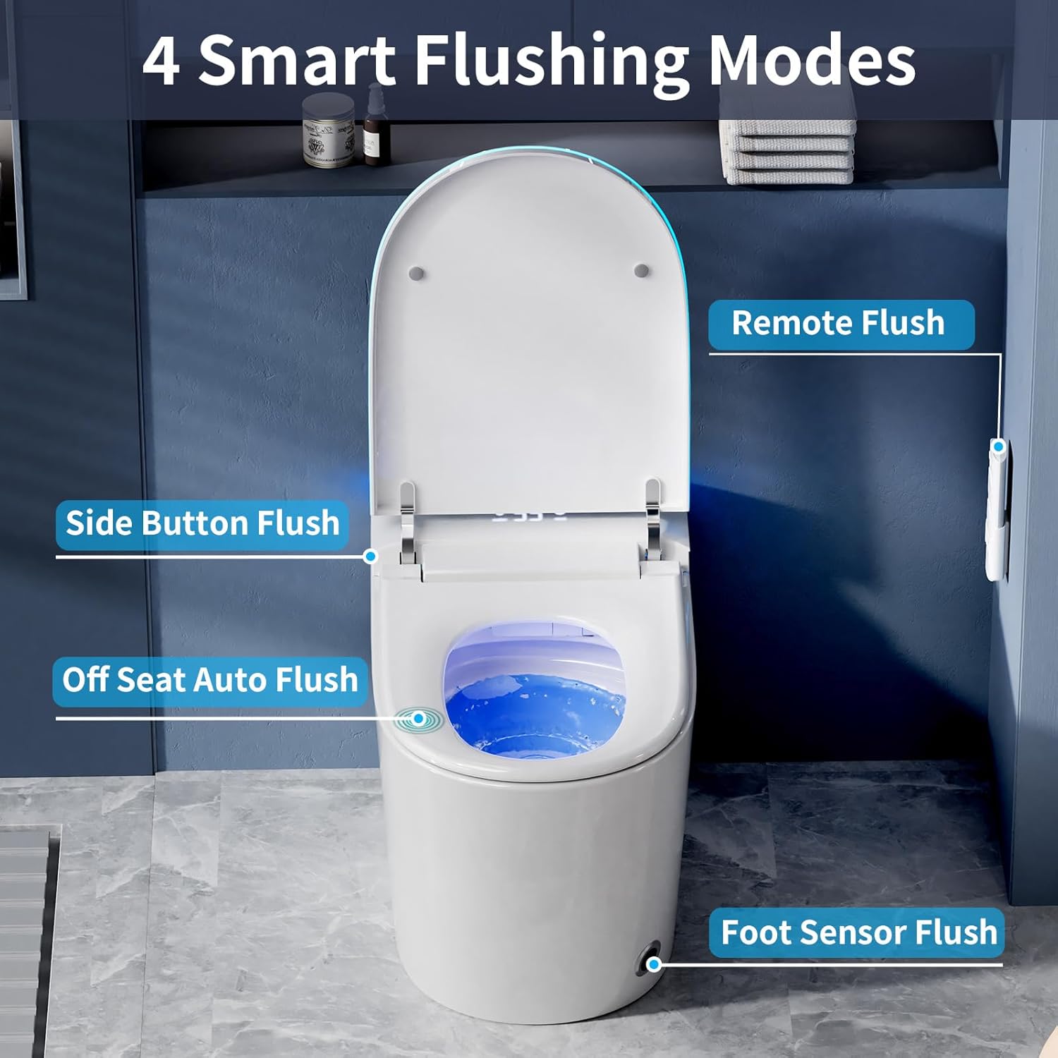 Vipbear Smart Toilet with Bidet Built in, Bidet Toilet with Heated Seat and Night Light