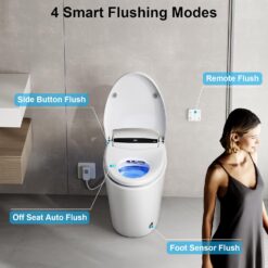 Vipbear Smart Toilet with Heated Seat and Night Light, Tankless Toilets for Bathroom