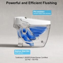 Vipbear Smart Toilet with Heated Seat and Night Light, Tankless Toilets for Bathroom