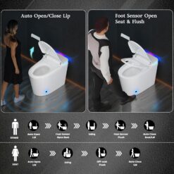 Vipbear Smart Toilet with Bidet Built in, Bidet Toilet with Heated Seat and Night Light