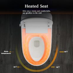 Vipbear Smart Toilet with Bidet Built in, Bidet Toilet with Heated Seat and Night Light