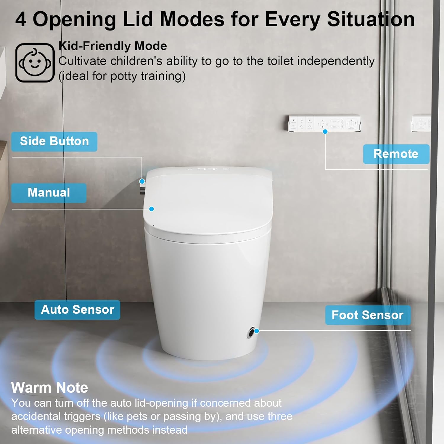 Vipbear Smart Toilet with Bidet Built in, Bidet Toilet with Heated Seat and Night Light