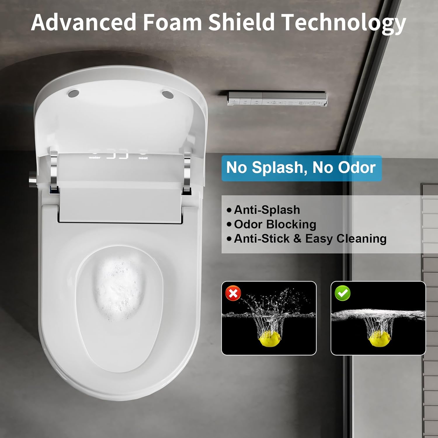 Vipbear Smart Toilet with Bidet Built in, Bidet Toilet with Heated Seat and Night Light