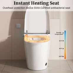 Vipbear Smart Toilet with Elongated Heated Seat, Auto Flush, Soft-Close Seat & Lid, Night Light
