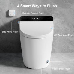 Vipbear Smart Toilet with Elongated Heated Seat, Auto Flush, Soft-Close Seat & Lid, Night Light