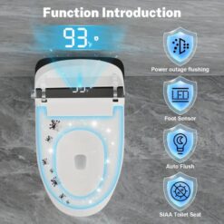 Vipbear Smart Toilet with Elongated Heated Seat, Auto Flush, Soft-Close Seat & Lid, Night Light
