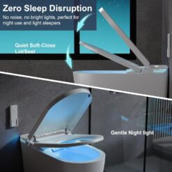 Vipbear Smart Toilet with Bidet Built in, Elongated Toilet with Heated Seat, Dryer, Auto-Lift Lid, Soft Close