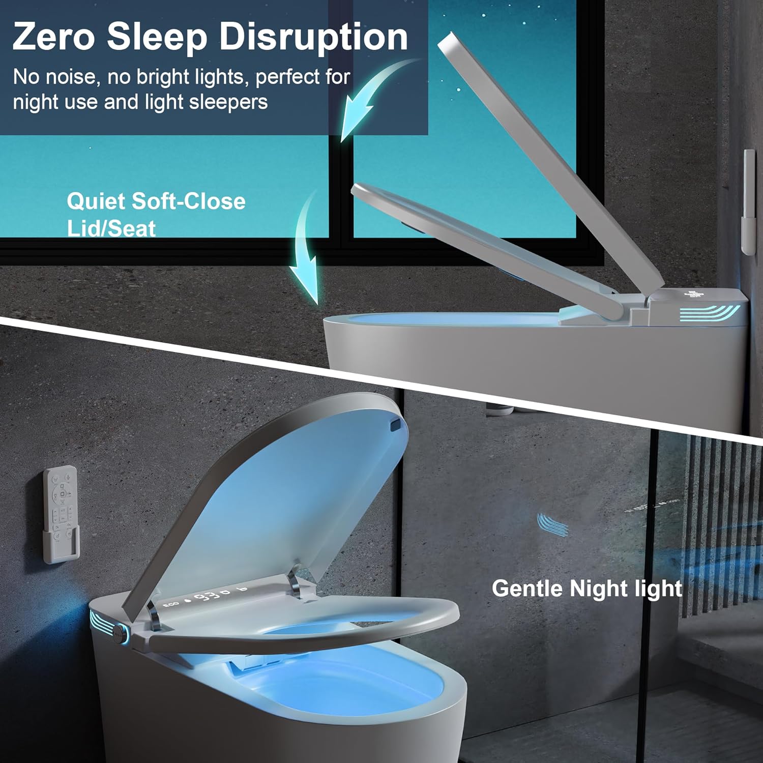 Vipbear Smart Toilet with Bidet Built in, Elongated Toilet with Heated Seat, Dryer, Auto-Lift Lid, Soft Close