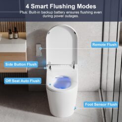 Vipbear Smart Toilet with Bidet Built in, Elongated Toilet with Heated Seat, Dryer, Auto-Lift Lid, Soft Close