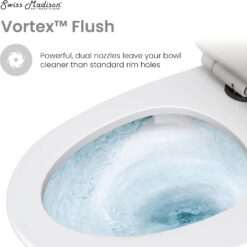 Swiss Madison St. Tropez SM-1T254HB One-Piece Elongated Toilet Vortex Dual-Flush 1.1/1.6 gpf