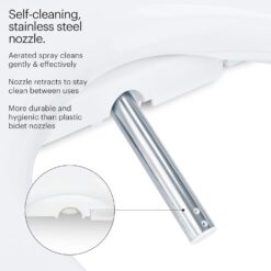 Brondell SE400-EW Swash SE400 Electric Bidet Toilet Seat With Heated Seat, Oscillating Stainless Steel Nozzle, Elongated