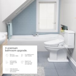 Brondell SE400-EW Swash SE400 Electric Bidet Toilet Seat With Heated Seat, Oscillating Stainless Steel Nozzle, Elongated