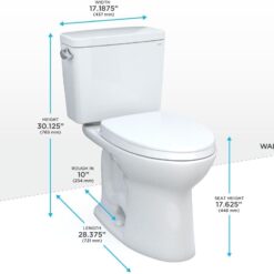 TOTO Drake Two-Piece Elongated 1.28 GPF Universal Height TORNADO FLUSH Toilet - MS776124CEFG.10#01