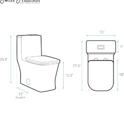 Swiss Madison Well Made Forever SM-1T278, Concorde One Piece Square Toilet Dual Flush 1.1/1.6 gpf with 10