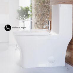 Swiss Madison Well Made Forever SM-1T278, Concorde One Piece Square Toilet Dual Flush 1.1/1.6 gpf with 10