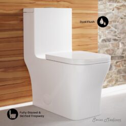 Swiss Madison Well Made Forever SM-1T278, Concorde One Piece Square Toilet Dual Flush 1.1/1.6 gpf with 10