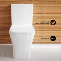 Swiss Madison Well Made Forever SM-1T278, Concorde One Piece Square Toilet Dual Flush 1.1/1.6 gpf with 10