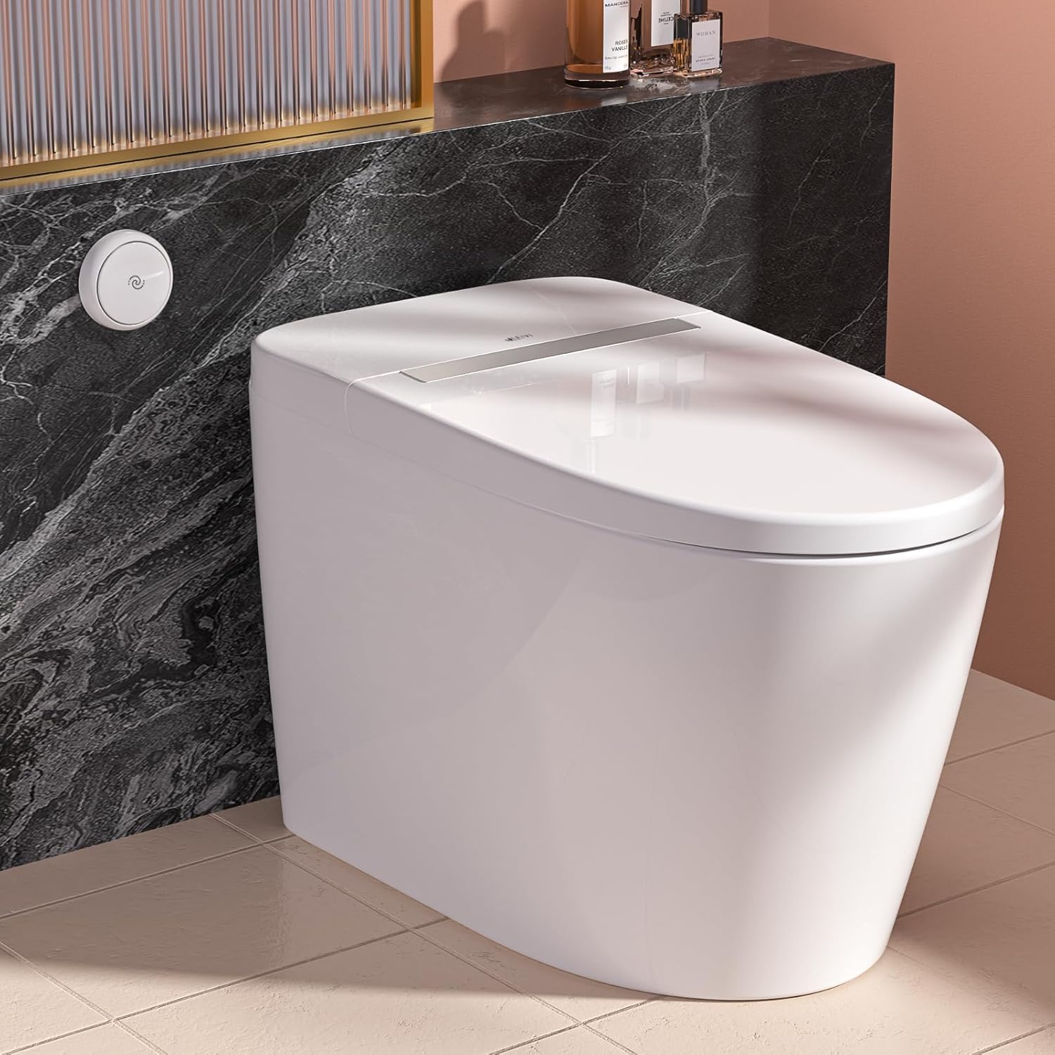 LEIVI Smart Toilet with Built-in Heated Seat, Tankless Toilet with Auto Flushing, Adjustable Seat Temp, Elongated