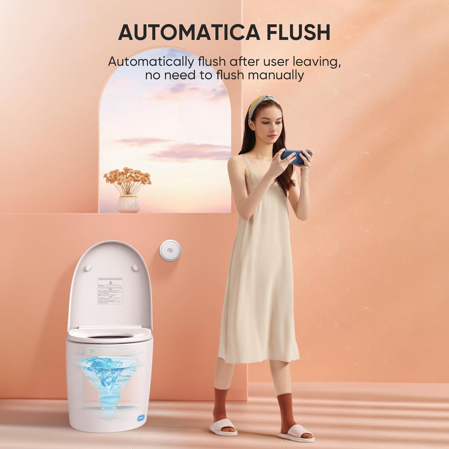 LEIVI Smart Toilet with Built-in Heated Seat, Tankless Toilet with Auto Flushing, Adjustable Seat Temp, Elongated