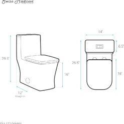 Swiss Madison Concorde One Piece Square Toilet Dual Flush 1.1/1.6 gpf in Matte White