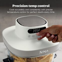 Ninja Crispi Pro 6-in-1 Glass Air Fryer | 6qt & 2.5qt Glass Containers with Storage Lids | Non-Toxic | Meal Prep, Microwave, Freezer & Dishwasher Safe | Air Fry, Bake & More | Bone | AS101LG