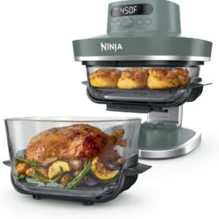 Ninja Crispi Pro 6-in-1 Glass Air Fryer | 6qt & 2.5qt Glass Containers with Storage Lids | Non-Toxic | Meal Prep, Microwave, Freezer & Dishwasher Safe | Air Fry, Bake & More | Ash Grey | AS101DG