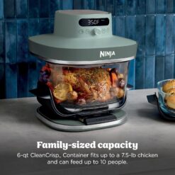 Ninja Crispi Pro 6-in-1 Glass Air Fryer | 6qt & 2.5qt Glass Containers with Storage Lids | Non-Toxic | Meal Prep, Microwave, Freezer & Dishwasher Safe | Air Fry, Bake & More | Ash Grey | AS101DG
