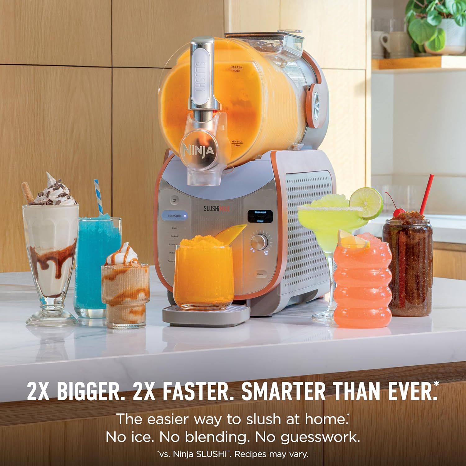 Ninja SLUSHi Max | XXL Smart Frozen Drink Maker | Exclusive Smart Technology | Party-Sized 150oz Capacity | No Ice Needed | 6 Programs | Perfect Temp & Texture up to 12 hours | Peach | FS605