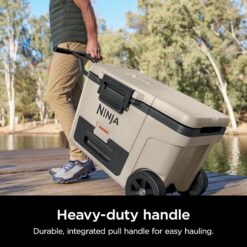 Ninja | Cooler | FrostVault 45QT Cooler with Wheels | Insulated with Temp Dry Storage Drawer | Keeps Ice Cold for Days | for The Beach, Camping, Picnics & More | Birch Beige | FB245CS