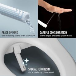 TOTO WASHLET C2 Electronic Bidet Toilet Seat with PREMIST and EWATER+ Wand Cleaning, Round, Cotton White - SW3073#01