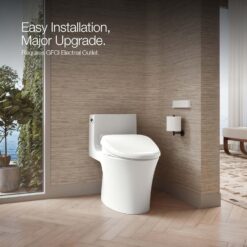Kohler PureWash E820 Elongated Heated Bidet Toilet Seat, White with Remote Control