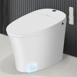 EPLO Smart Toilet, One Piece Bidet for Bathrooms, Modern Elongated Toilet with Warm Water, Dual Auto Flush, Foot Sensor Operation