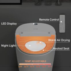 EPLO Smart Toilet, One Piece Bidet for Bathrooms, Modern Elongated Toilet with Warm Water, Dual Auto Flush, Foot Sensor Operation