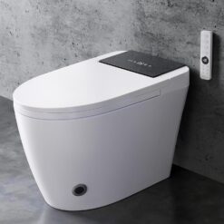 Smart Toilet with Built-In Bidet, Heated Seat & Dual Auto Flush, Foot Sensor, Tankless One-Piece Electric Toilet with Warm Water Wash, Air Dryer, LED Display & 1000g Powerful Flush, 1.28GPF