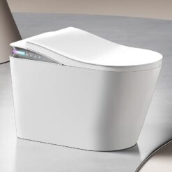 K2 Smart Toilet with Bidet Built In, One Piece Toilet with Built-in Tank, Auto Open Close Lid, Auto Flush, Remote Control, Heated Seat, Adjustable Heat, Foam Shield, Built-In Dryer, Night Light