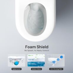 K2 Smart Toilet with Bidet Built In, One Piece Toilet with Built-in Tank, Auto Open Close Lid, Auto Flush, Remote Control, Heated Seat, Adjustable Heat, Foam Shield, Built-In Dryer, Night Light