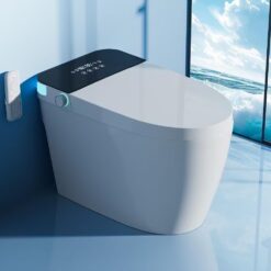 TDH Smart Tankless Toilet, Heated Seat with Warm Water Sprayer & Dryer, Walk Away Auto Flush and Close,One Piece Toilet for Bathrooms with Remote Control