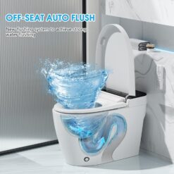 TDH Smart Tankless Toilet with Built In,Tankless Toilet with Foot Sensor, Heated Seat with Warm Water Sprayer & Dryer, Night Light,Upgrade Ceramic