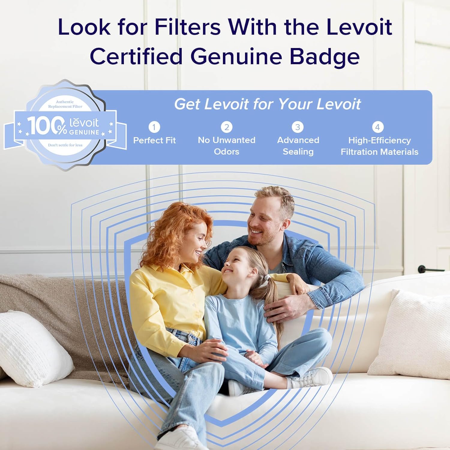 LEVOIT Air Purifiers for Home, Large Room Up to 2933 Ft², Core 600S-P, White