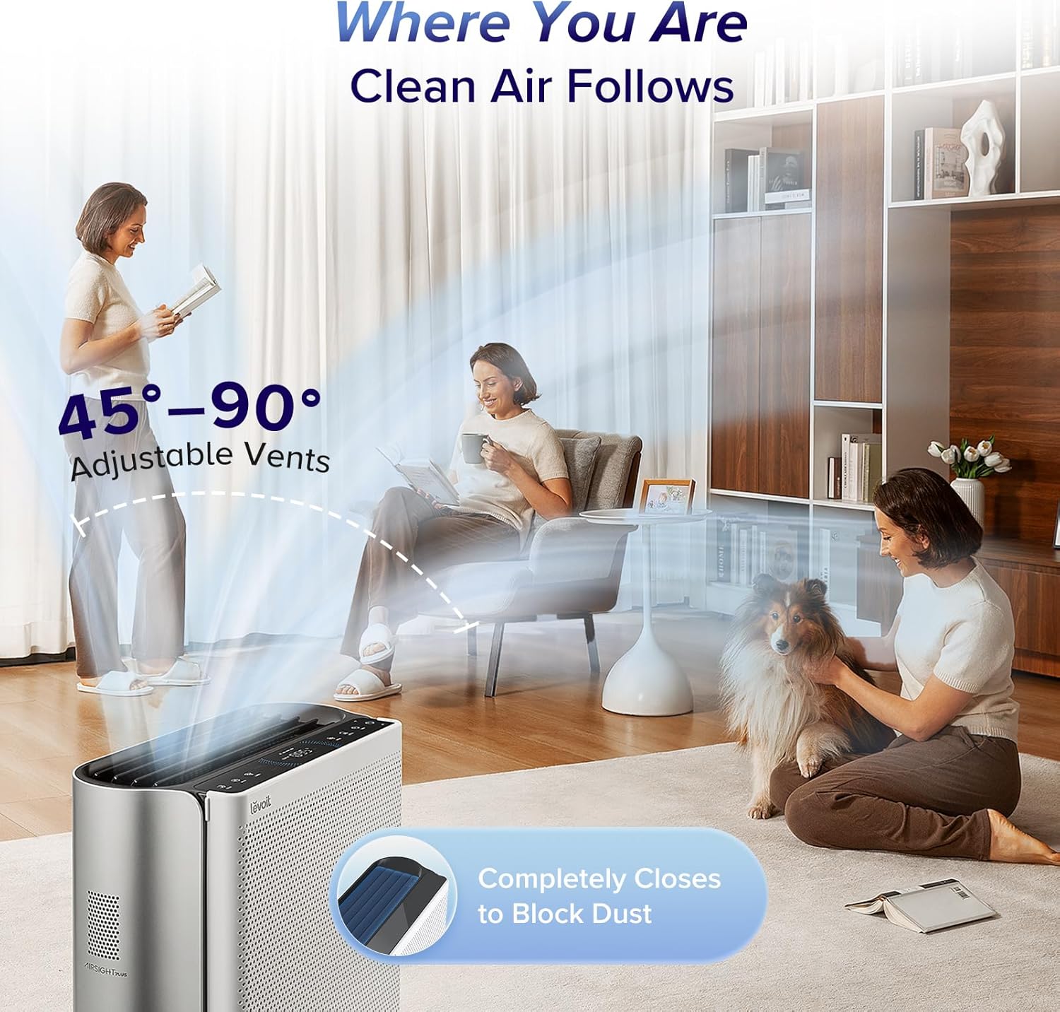 LEVOIT Air Purifiers for Home Large Room with 3-Channel Air Quality Monitor, 2655 Ft², EverestAir-P