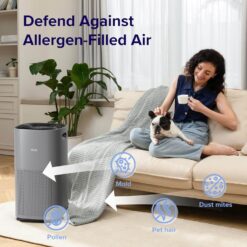 LEVOIT Air Purifiers for Home, Large Rooms Up to 2933 Ft², Core 600S-P, Gray