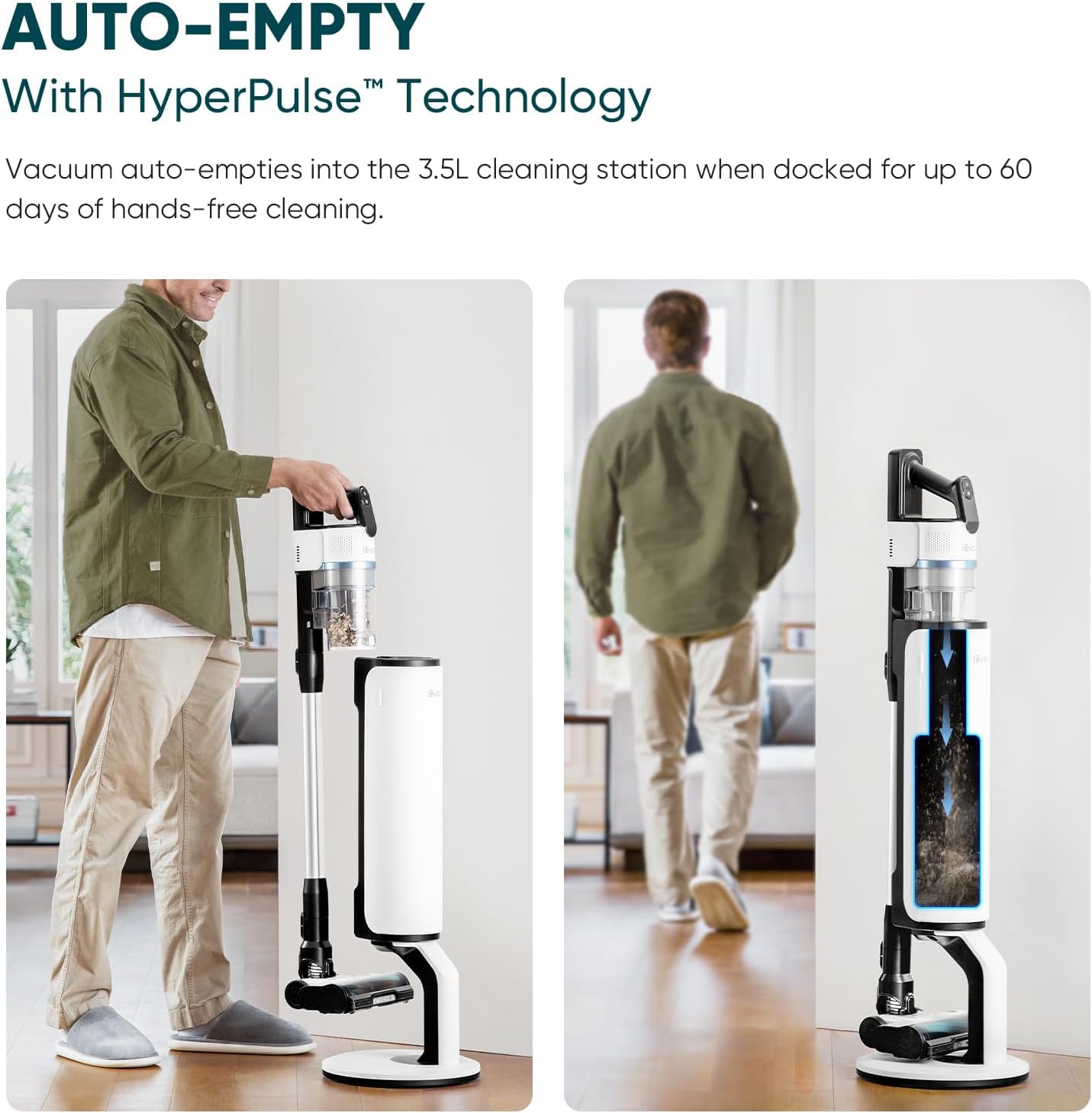 LEVOIT AERO Cordless Vacuum with Auto-Empty Station, HyperPulse Technology