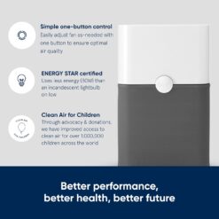 BLUEAIR Air Purifier Large Room for Home Bedroom Living Room, Washable Pre Filter, HEPASilent, Blue 211+