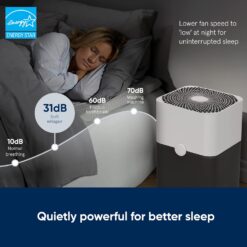 BLUEAIR Air Purifier Large Room for Home Bedroom Living Room, Washable Pre Filter, HEPASilent, Blue 211+