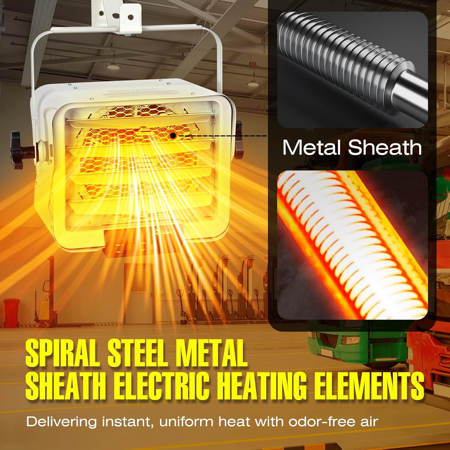 DR. INFRARED HEATER NEW Upgraded DR-975 7500-Watt 240-Volt Hardwired Shop Garage Electric Heater